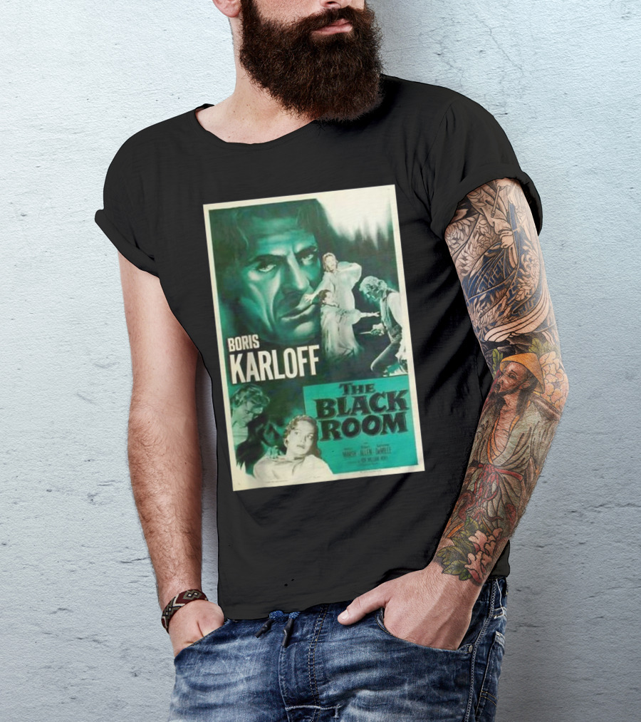 Boris Karloff The Black Room 1935 Movie Poster Vintage Horror Film T-Shirt