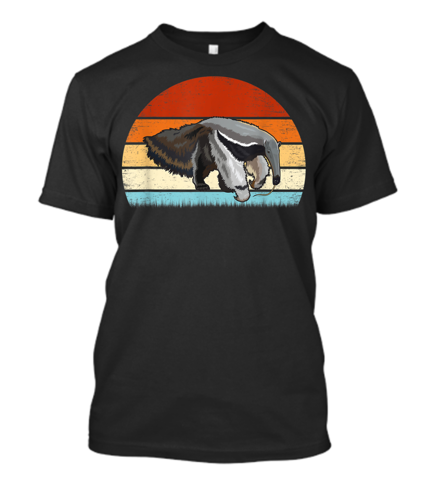 Retro Striped Anteater Wildlife Enthusiast Zookeeper T-Shirt