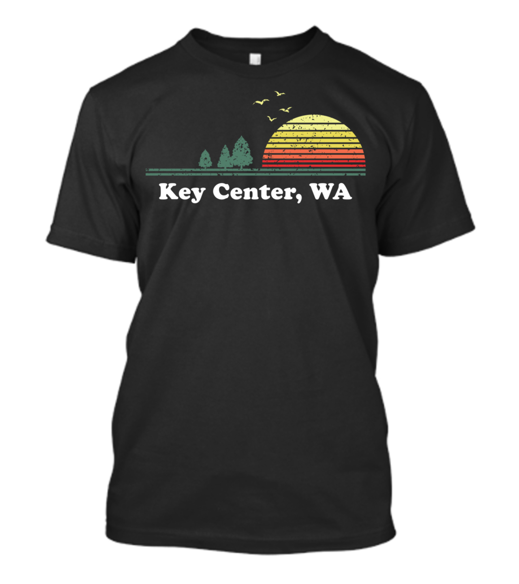 Key Center WA Vintage Sunset Washington Home T-Shirt