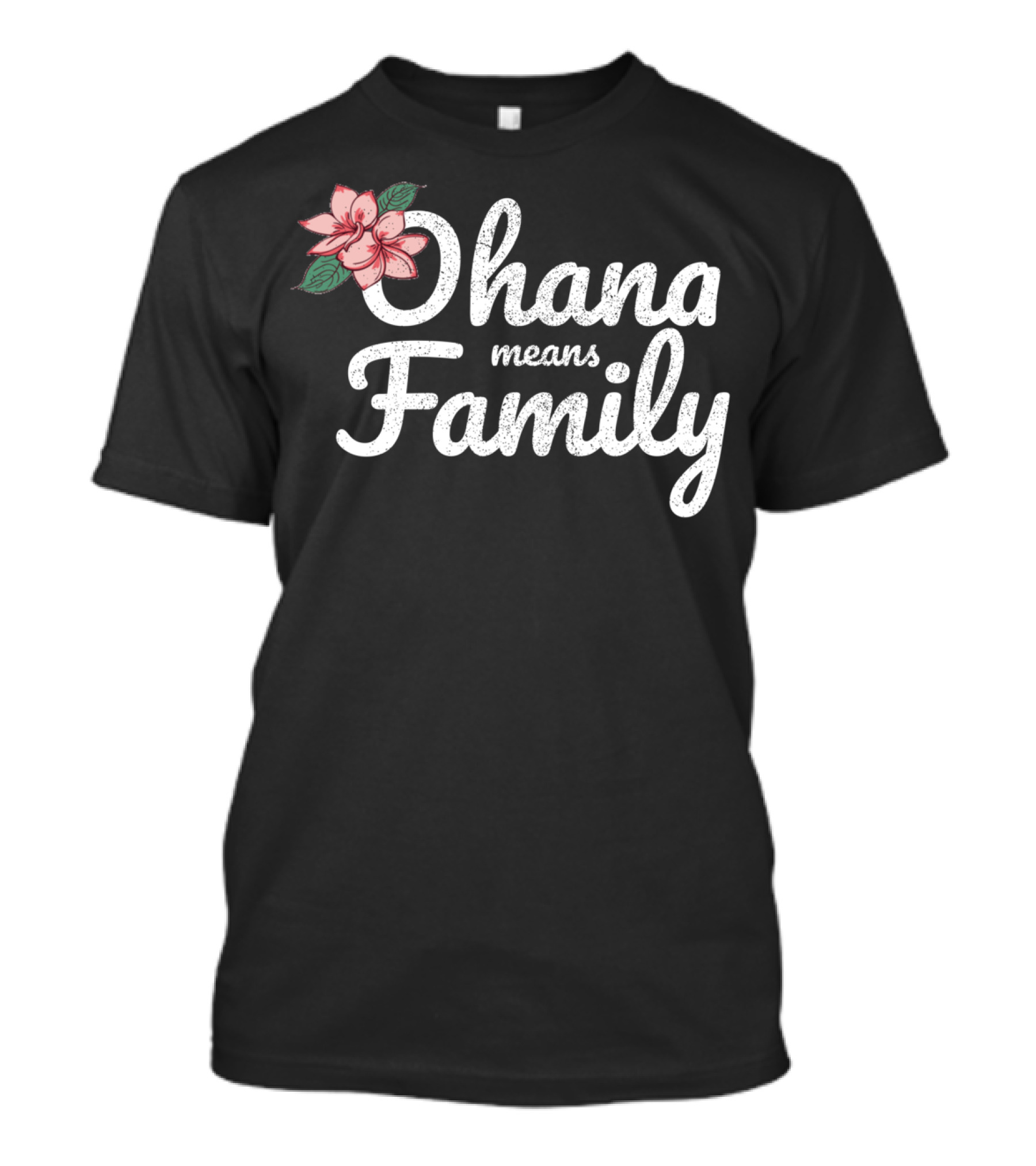 Vintage Ohana Means Family Matching Hawaiian Flower T-Shirt