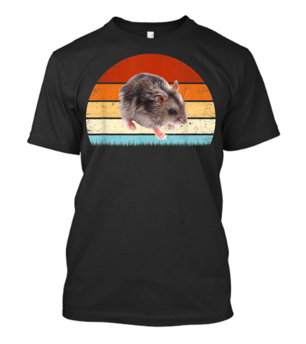 Retro Sunset Vintage Rat Animal Lover Zookeeper T-Shirt