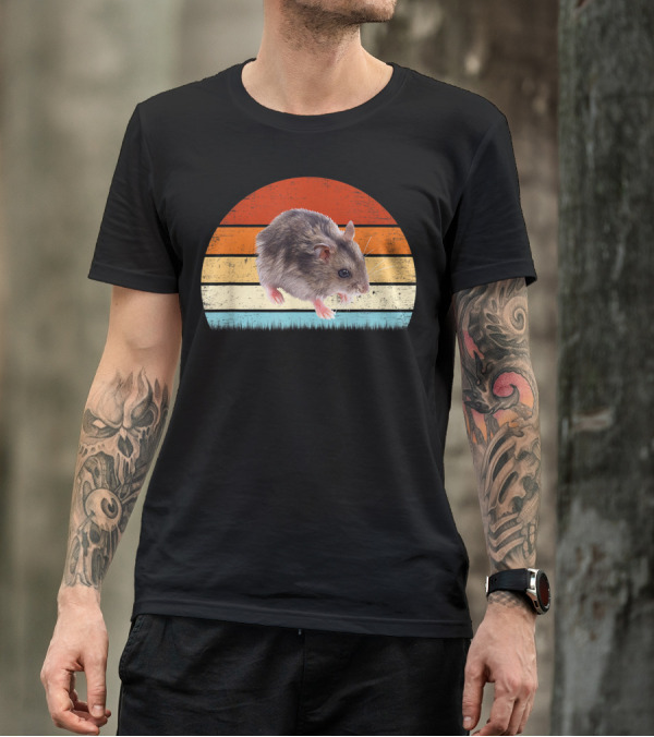 Retro Sunset Vintage Rat Animal Lover Zookeeper T-Shirt