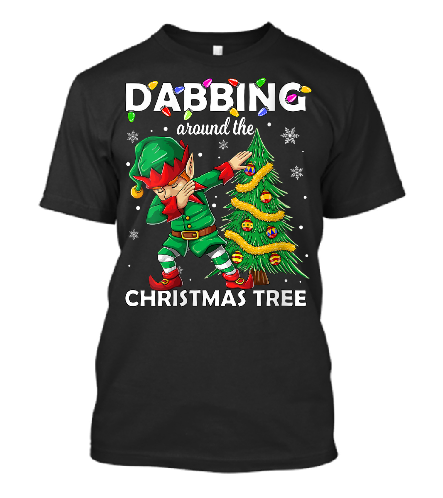Dabbing Around The Christmas Tree Elf Costume T-Shirt
