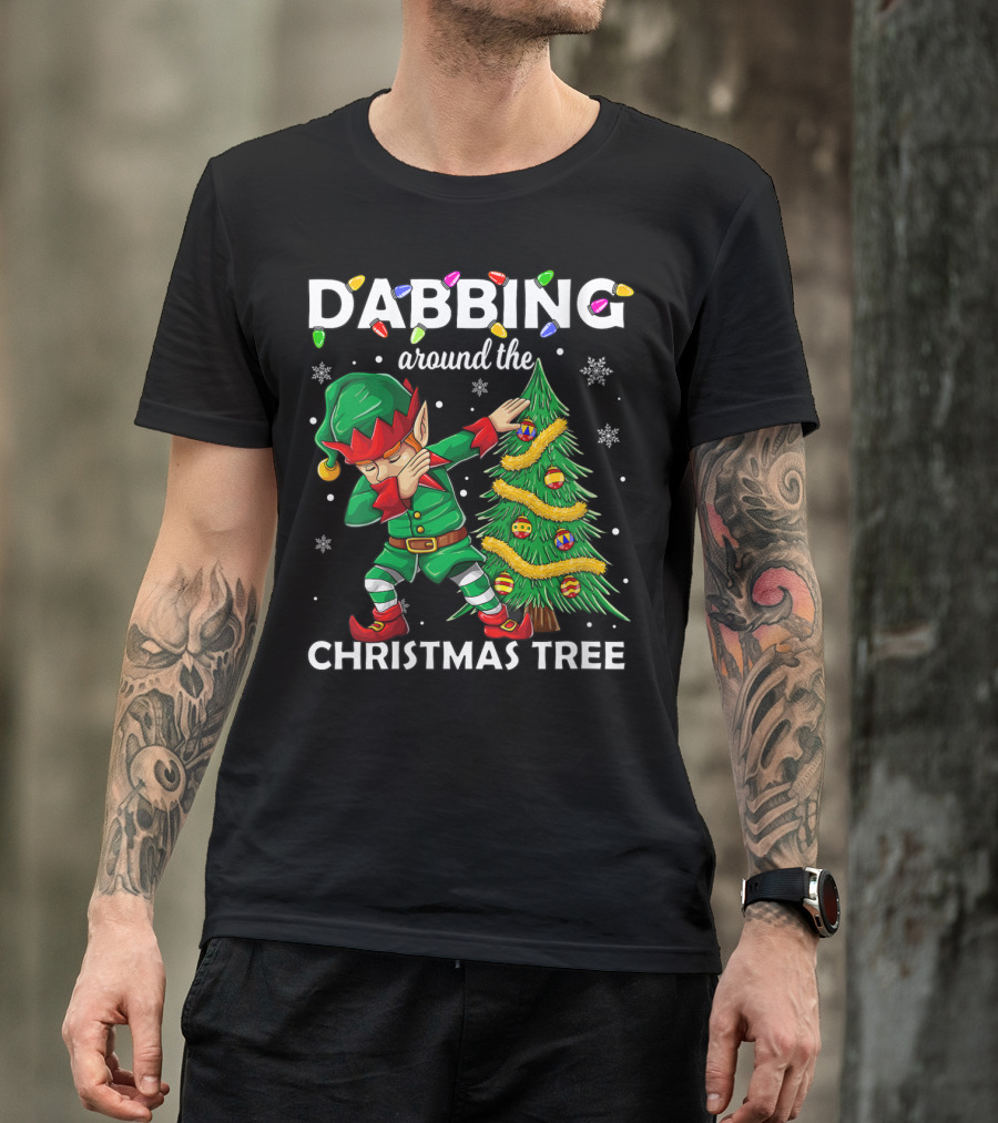 Dabbing Around The Christmas Tree Elf Costume T-Shirt