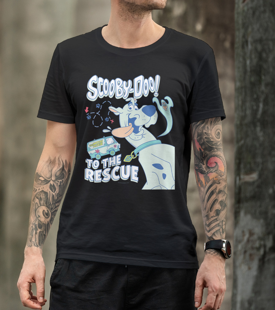 Scooby-Doo To The Rescue With Mystery Machine And Ghost Icon T-Shirt