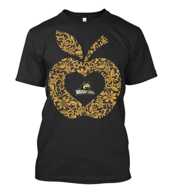 Wright State Raiders Lace Apple Team Teacher T-Shirt