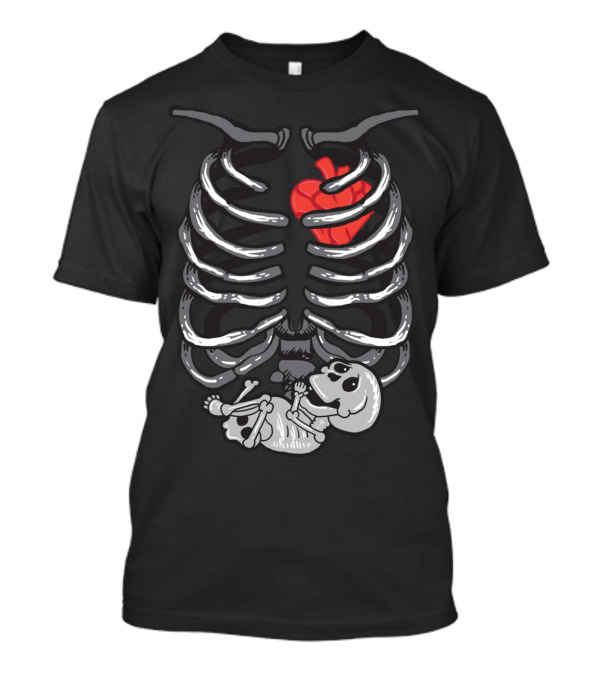 Xray Skeleton Pregnant With Heart And Baby Skeleton T-Shirt