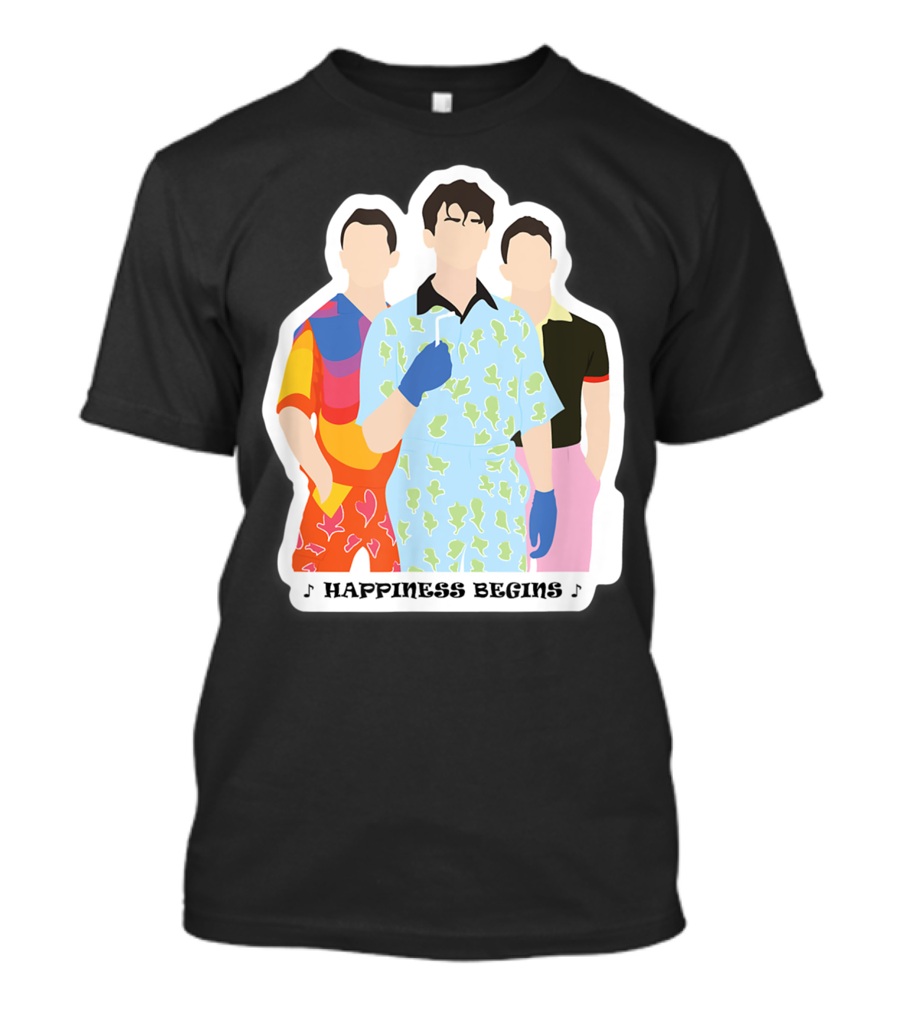Happiness Begins Cool Brothers Birthday Lovers T-Shirt
