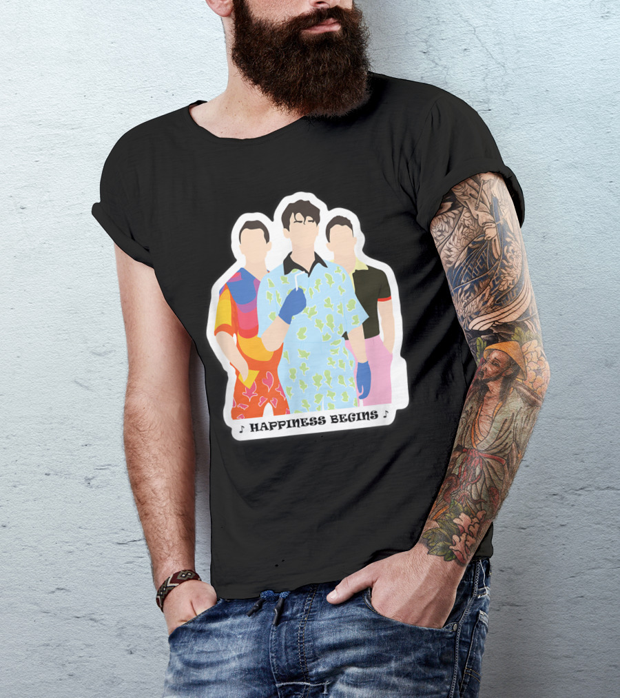 Happiness Begins Cool Brothers Birthday Lovers T-Shirt
