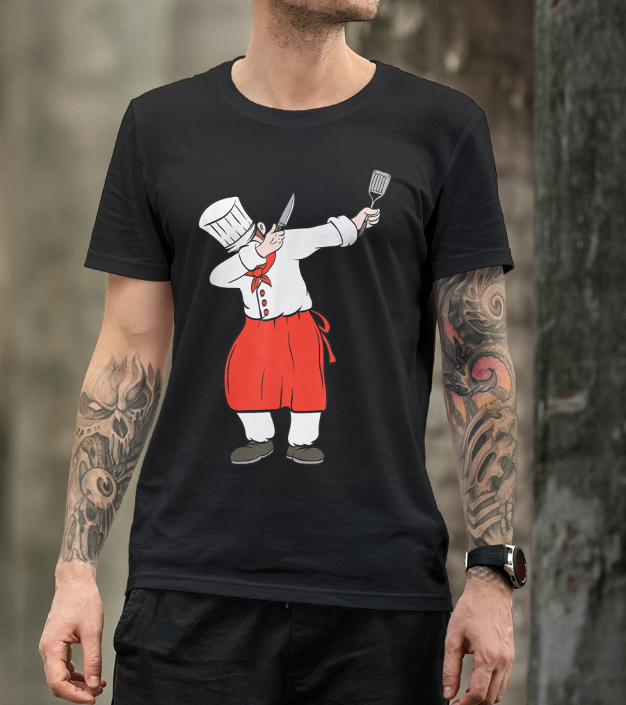 Dabbing Chef With Knife And Spatula For Food Lover T-Shirt