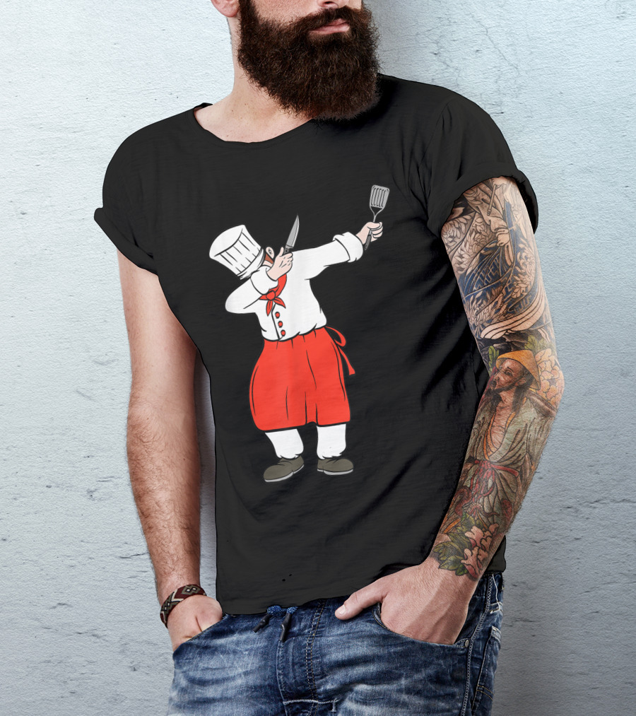 Dabbing Chef With Knife And Spatula For Food Lover T-Shirt