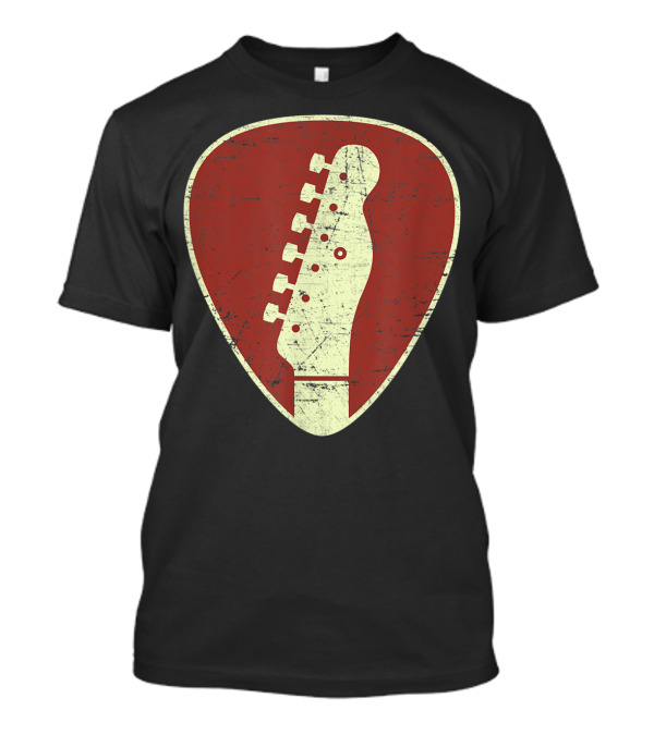 Electric Guitar Kids Vintage Pick Headstock Silhouette Retro T-Shirt