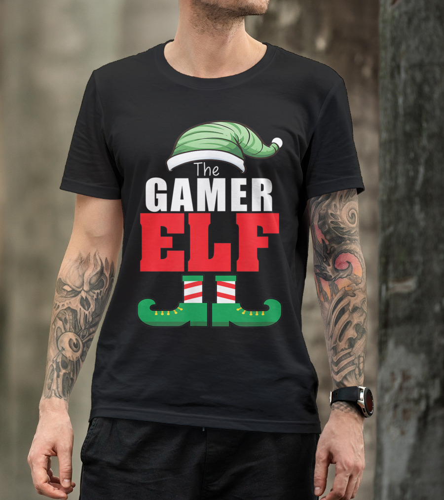 The Gamer Elf Funny Matching Family Holiday Group T-Shirt