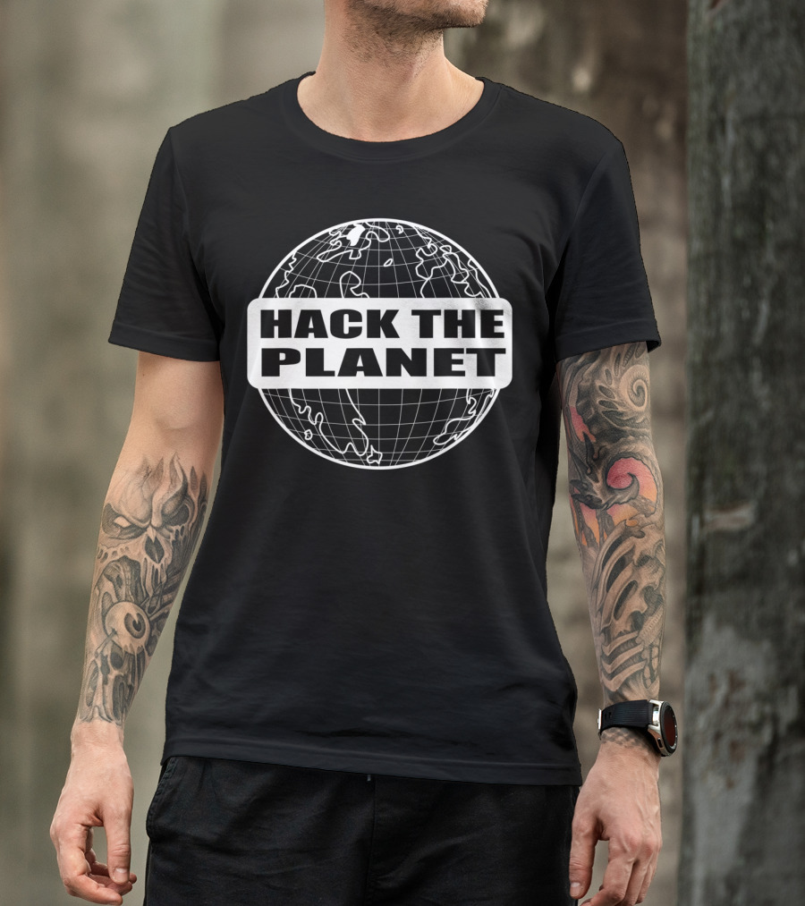 HACK THE PLANET COMPUTER NERD HACKER GLOBE ICONIC T-Shirt