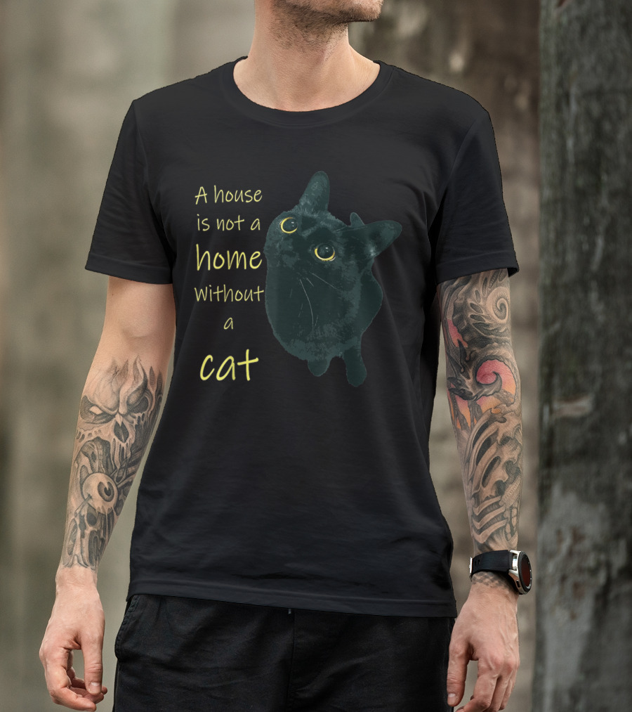 A House Is Not A Home Without A Cat Black Cat T-Shirt