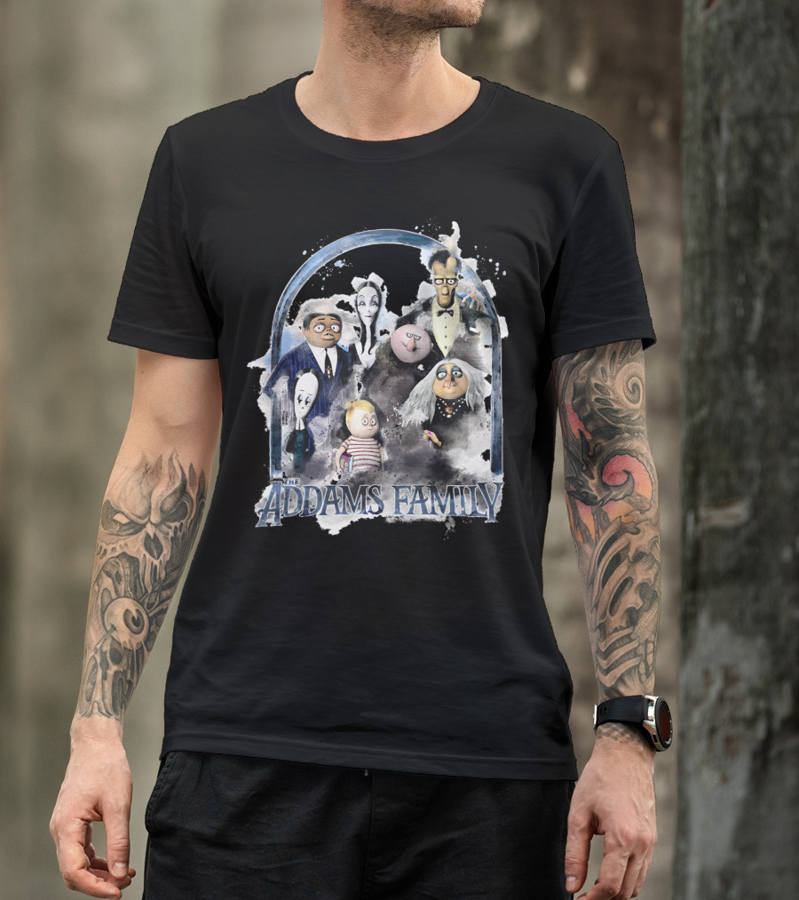 The Addams Family Full Cast Illustration Archway T-Shirt