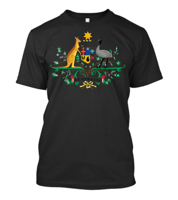 Australia Coat Of Arms With Kangaroo And Emu Crest T-Shirt