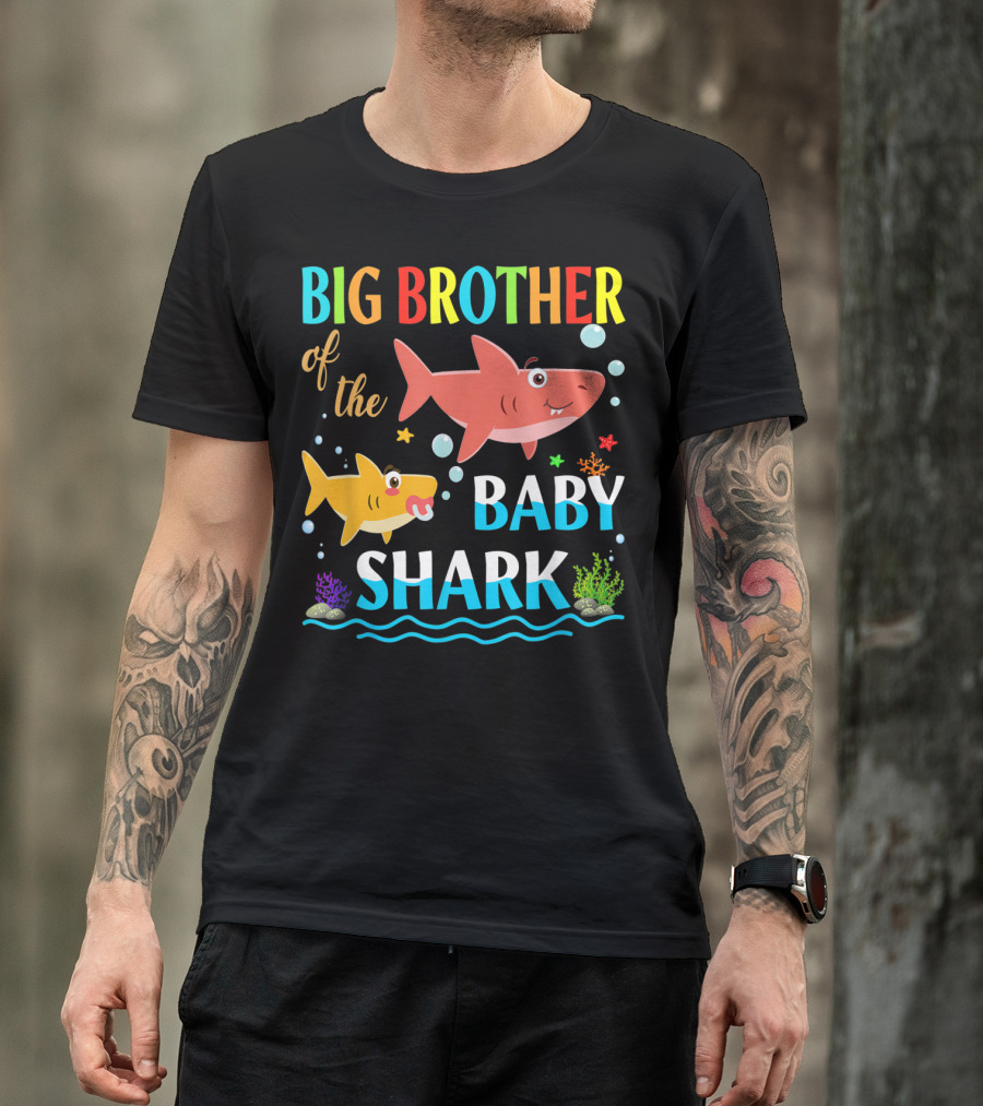 Big Brother Of The Baby Shark Birthday Celebration Ocean T-Shirt