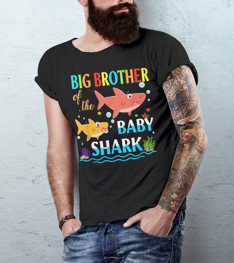 Big Brother Of The Baby Shark Birthday Celebration Ocean T-Shirt