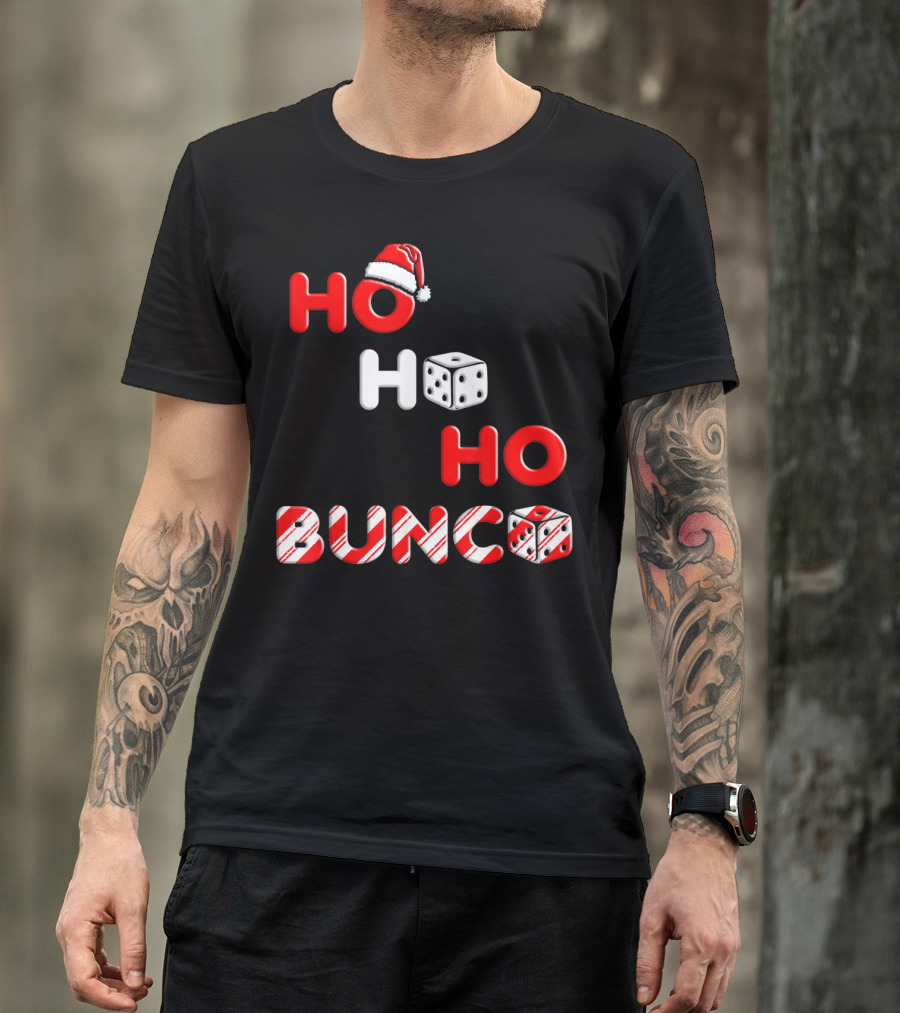 Bunco Ho Ho Ho Santa Hat Dice Christmas T-Shirt