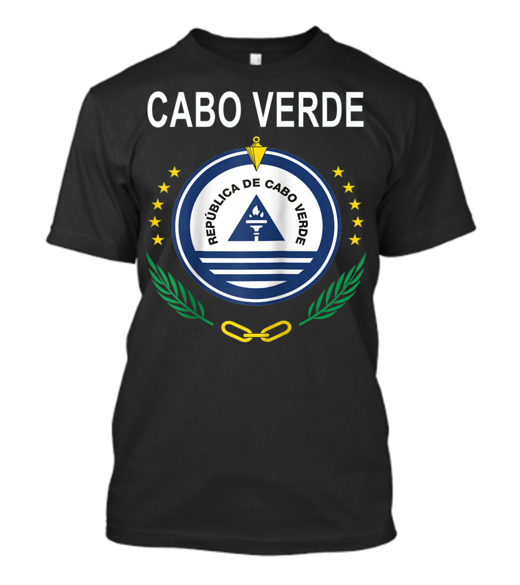 Cabo Verde República De Cabo Verde Emblem With Stars And Laurel T-Shirt