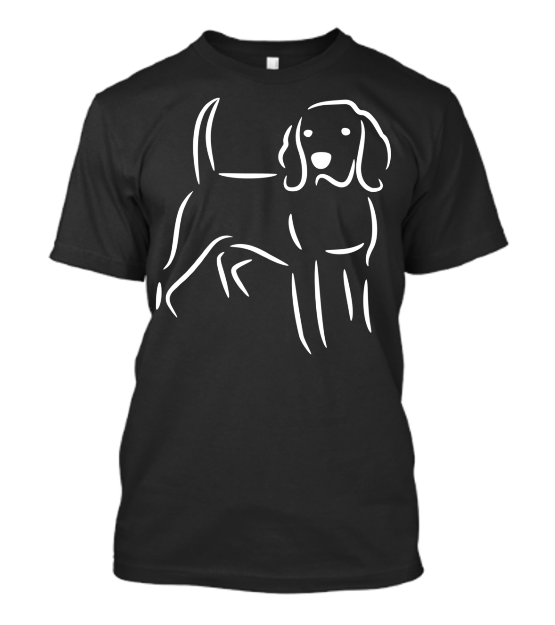 Line Drawing Cute Beagle Dog Outline T-Shirt