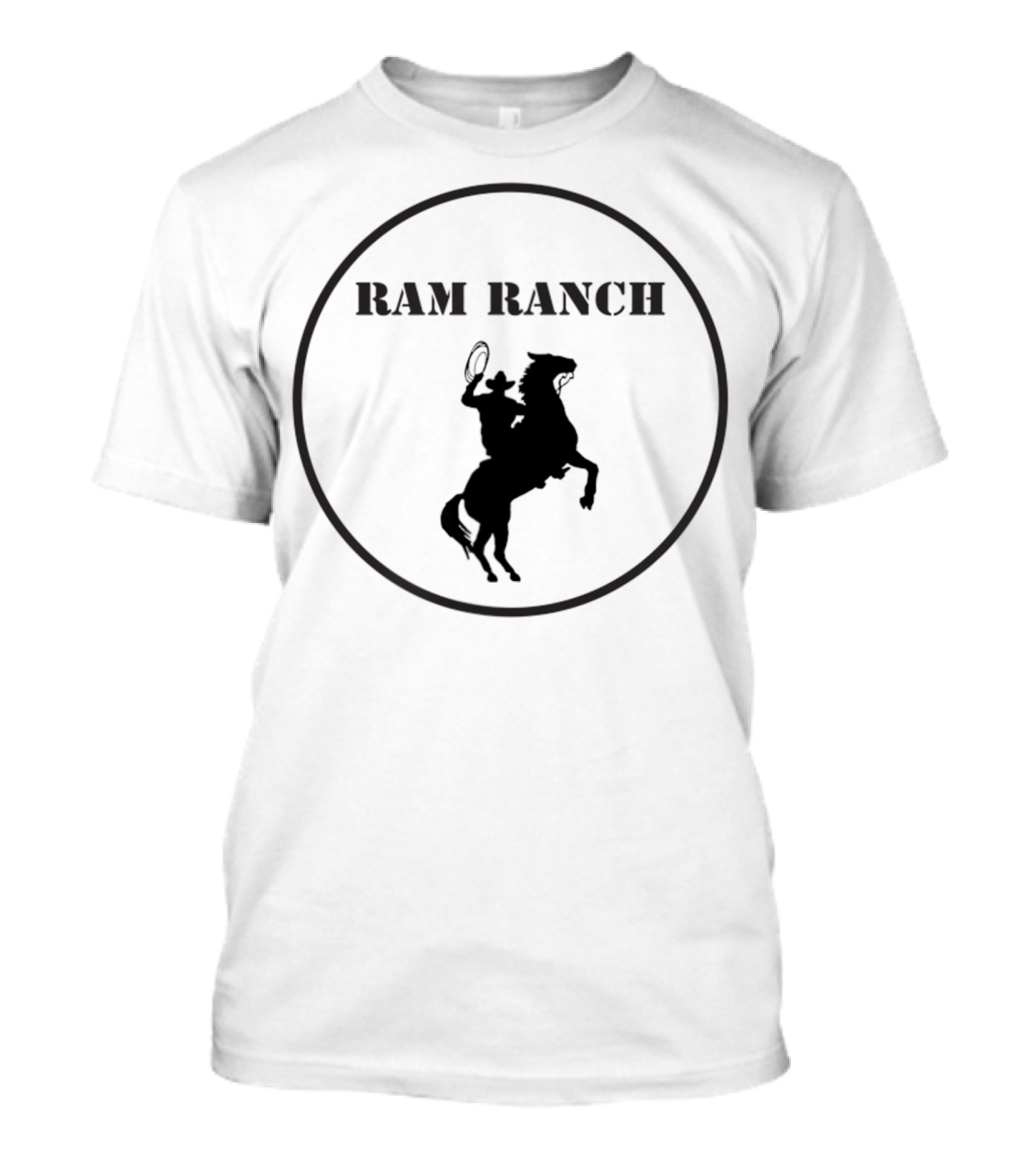RAM RANCH Cowboy Silhouette With Lasso In Circle T-Shirt