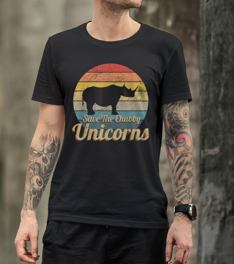 Save The Chubby Unicorns Vintage Rhino T-Shirt