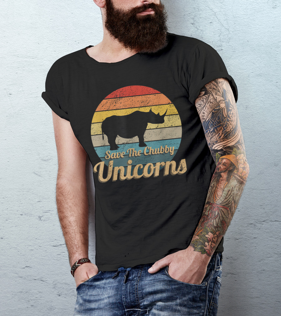 Save The Chubby Unicorns Vintage Rhino T-Shirt