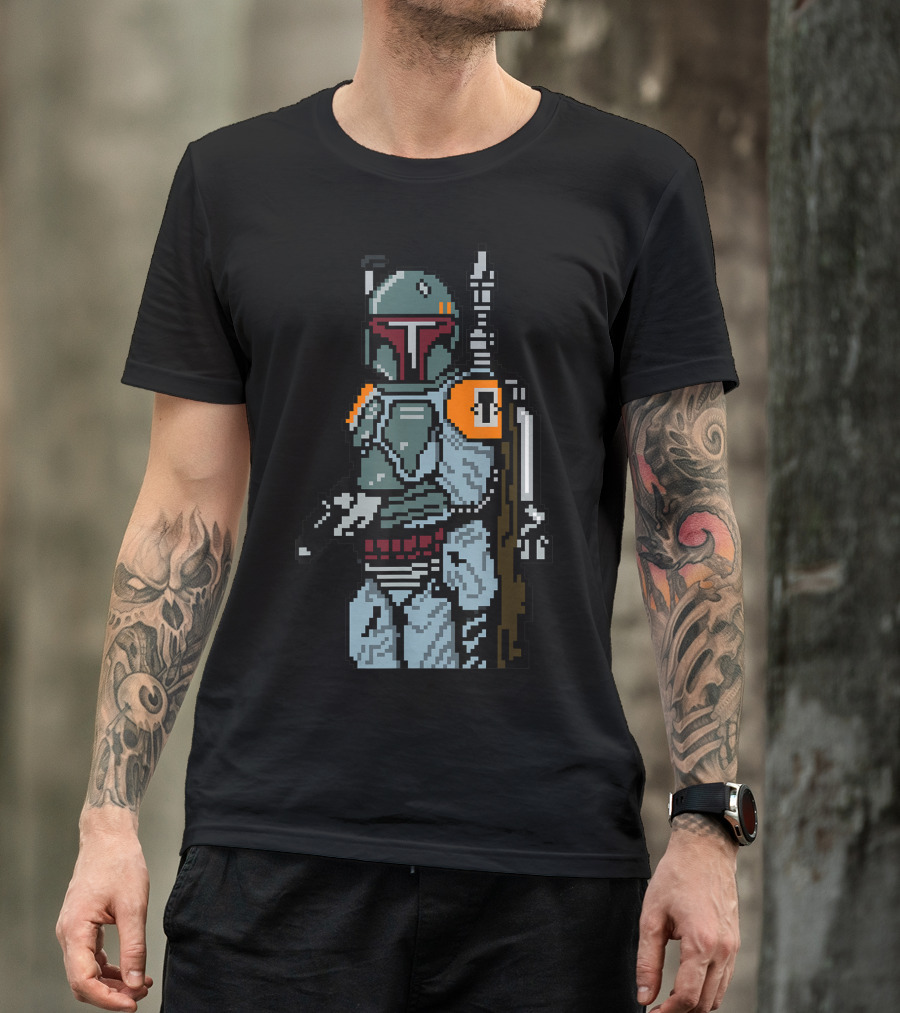 Star Wars 8Bit Pixel Boba Fett Bounty Hunter Iconic T-Shirt