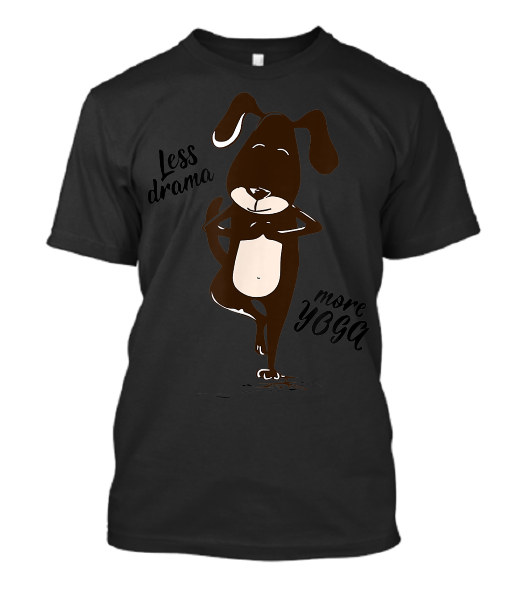 Yoga Dog Less Drama More Yoga Cute Funny Pose T-Shirt
