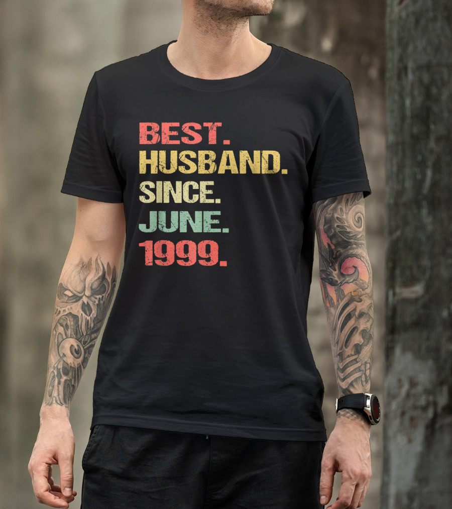 Best Husband Since June 1999 20th Wedding Anniversary T-Shirt