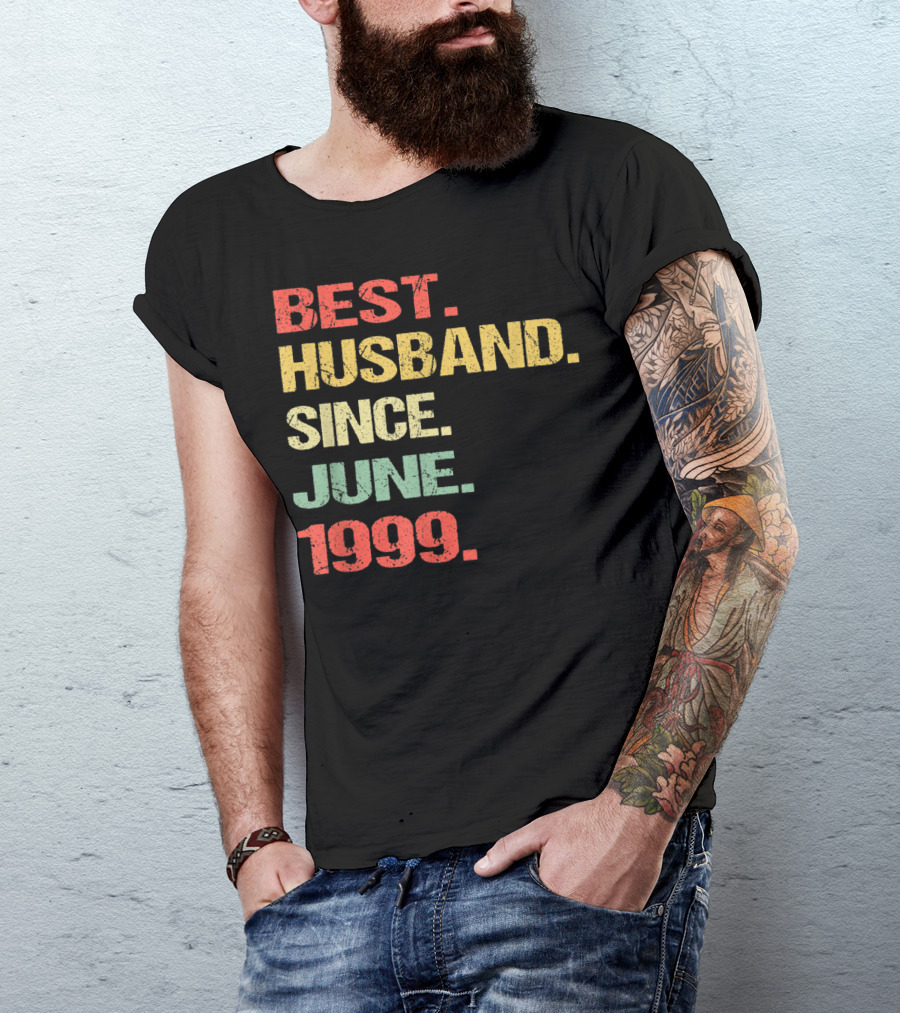 Best Husband Since June 1999 20th Wedding Anniversary T-Shirt