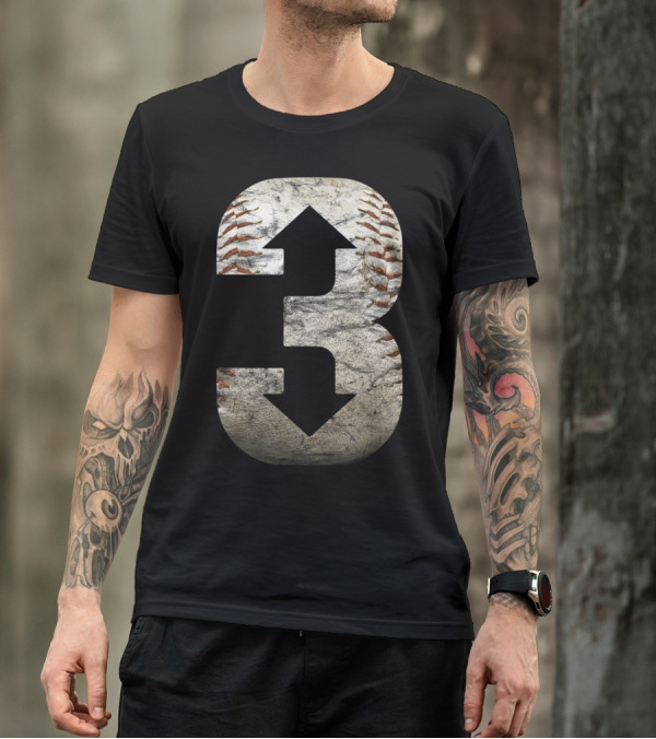 3 Up 3 Down Baseball עם כדורינה T-Shirt