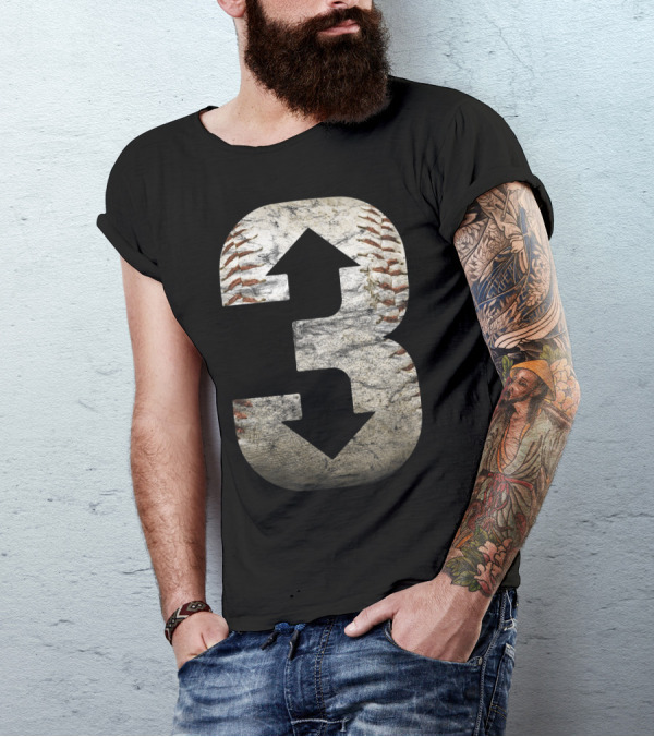3 Up 3 Down Baseball עם כדורינה T-Shirt