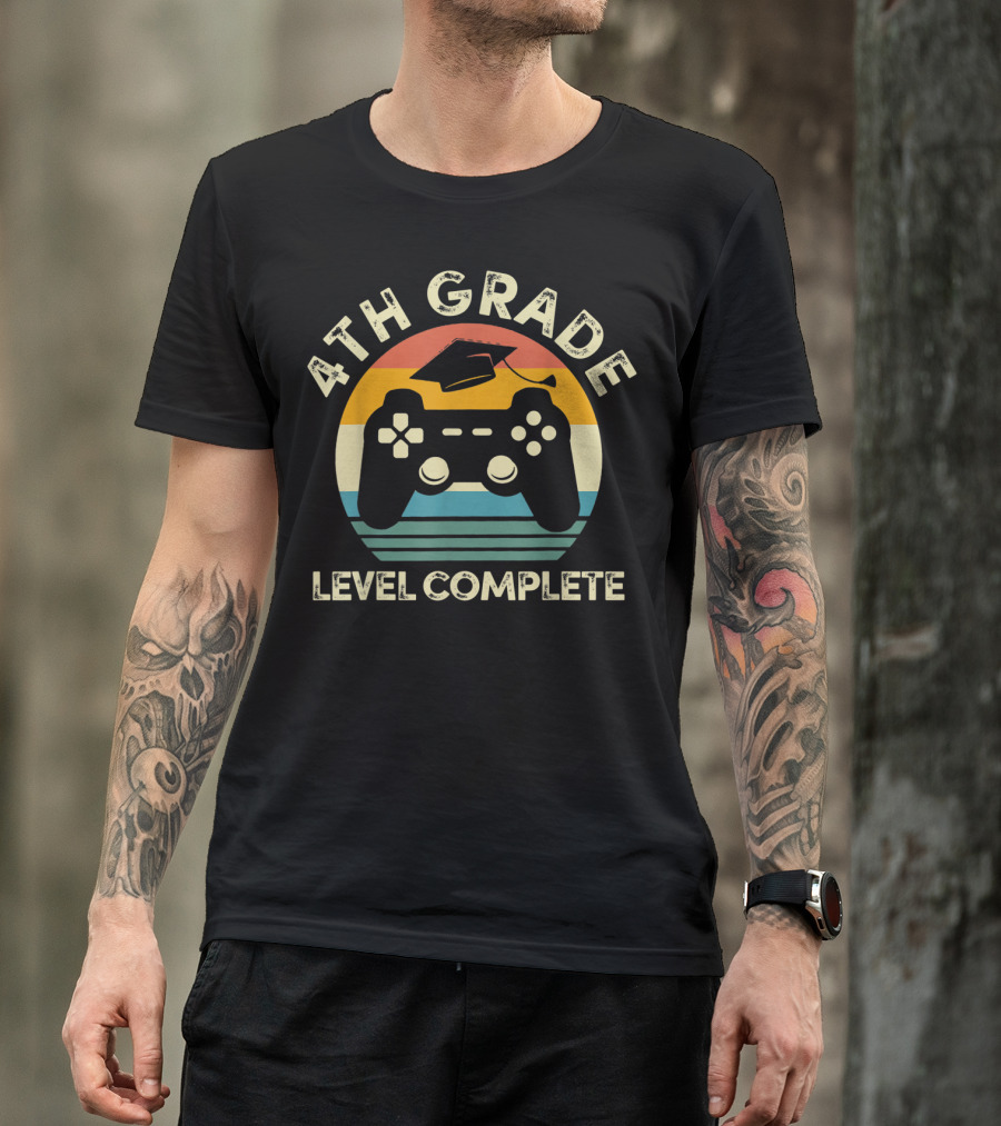 4th Grade Level Complete Video Game Graduation T-Shirt