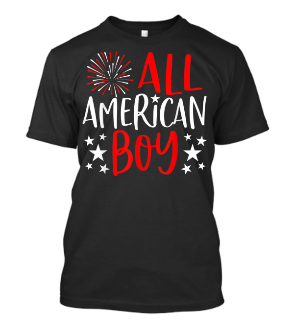 4th Of July All American Boy Family Matching Stars Fireworks T-Shirt