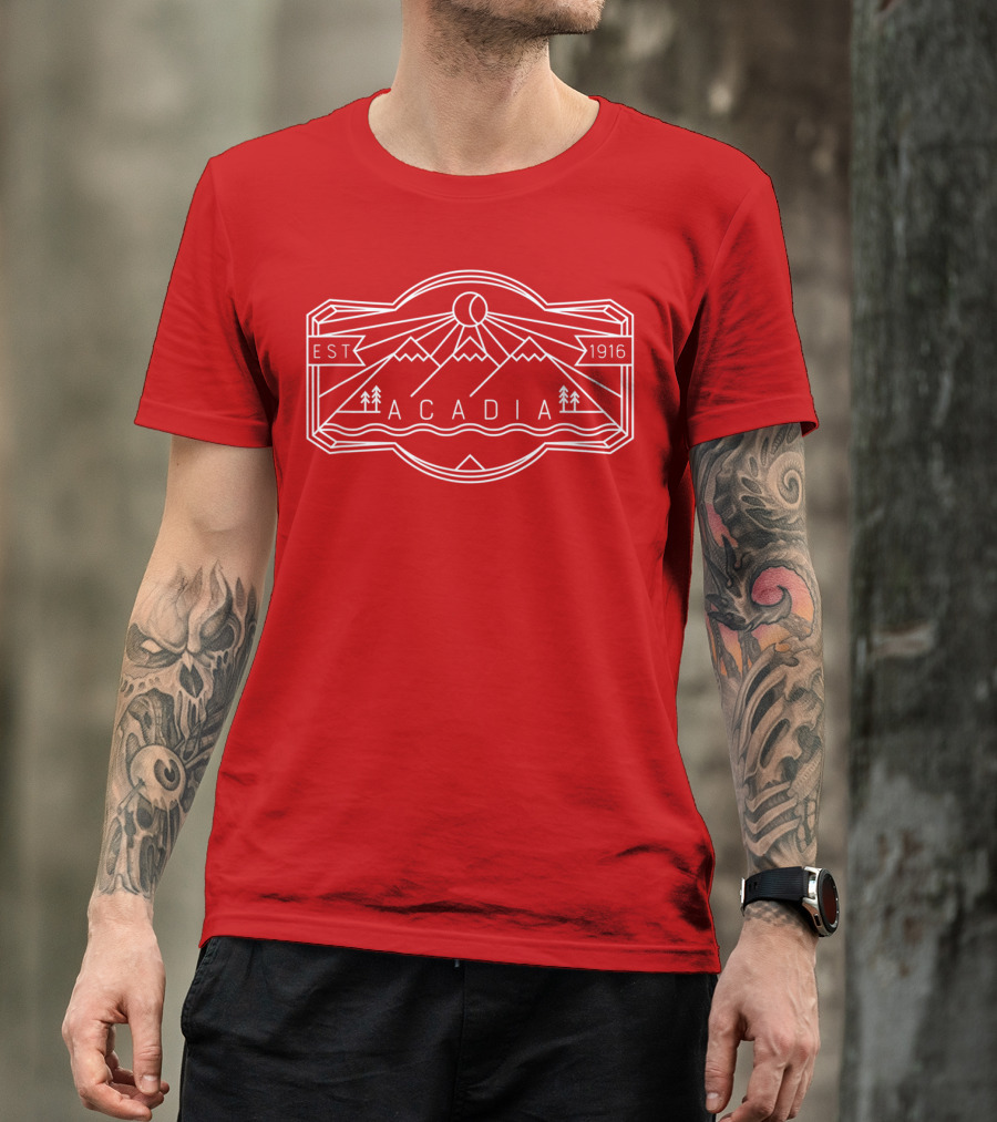 Acadia National Park Minimalist Est 1916 High Fashion T-Shirt