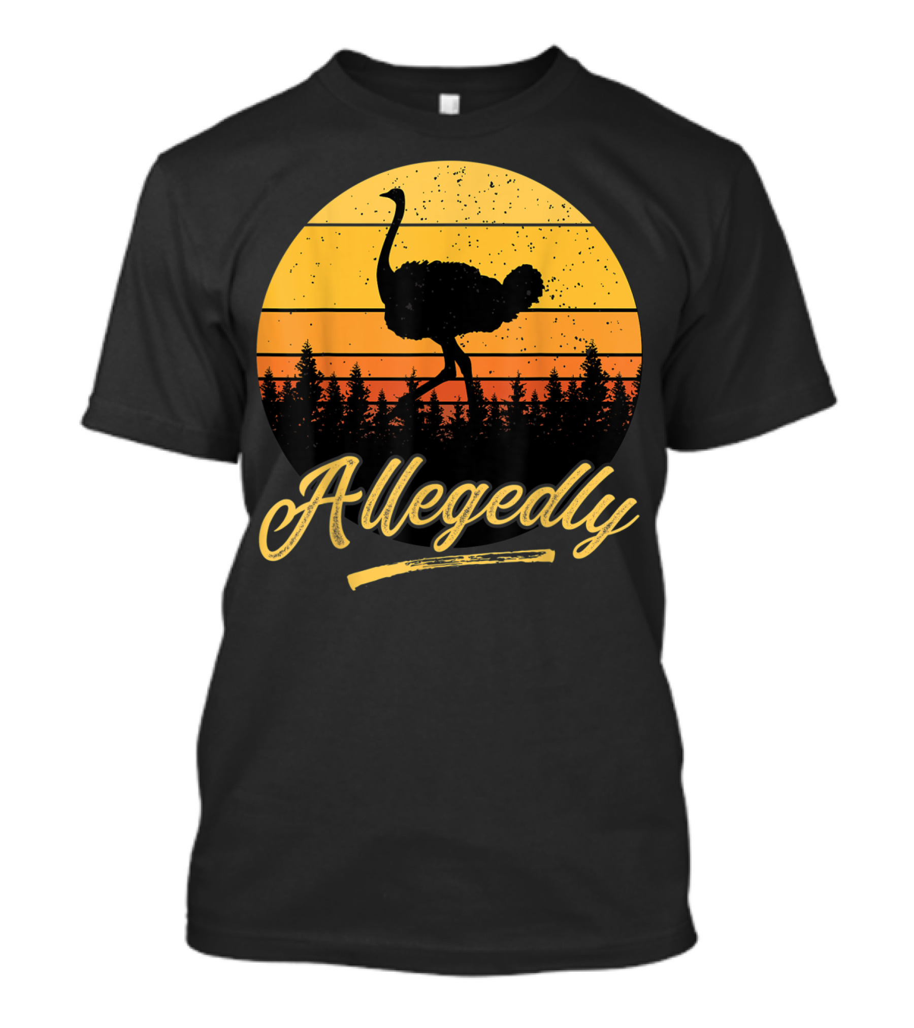 Allegedly Ostrich Sunset Forest T-Shirt