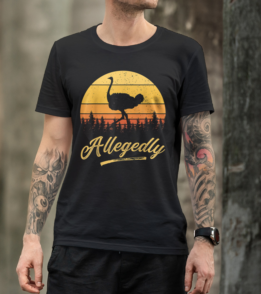 Allegedly Ostrich Sunset Forest T-Shirt