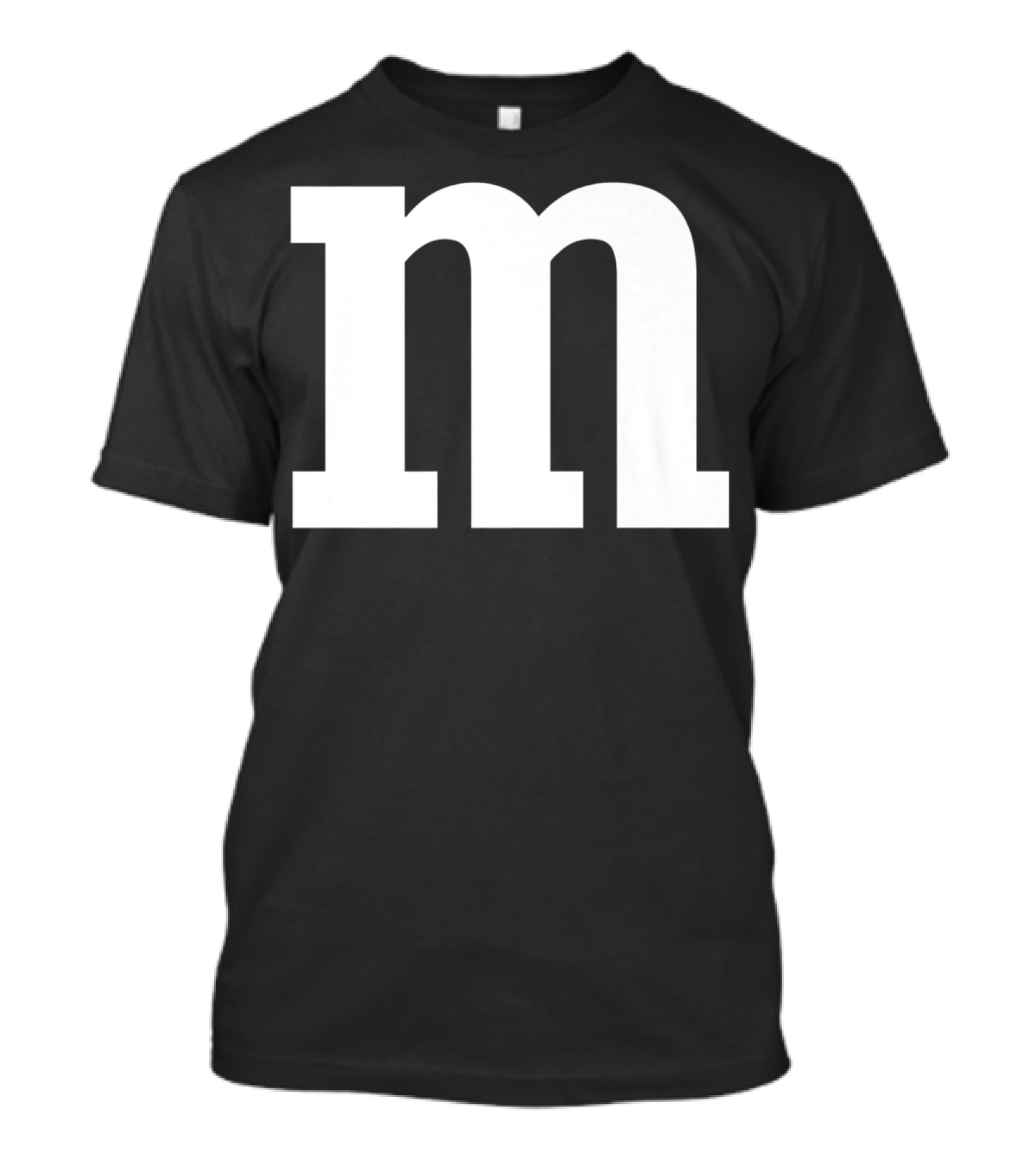 Alphabet M Lower Case Letter Bold White Typography T-Shirt