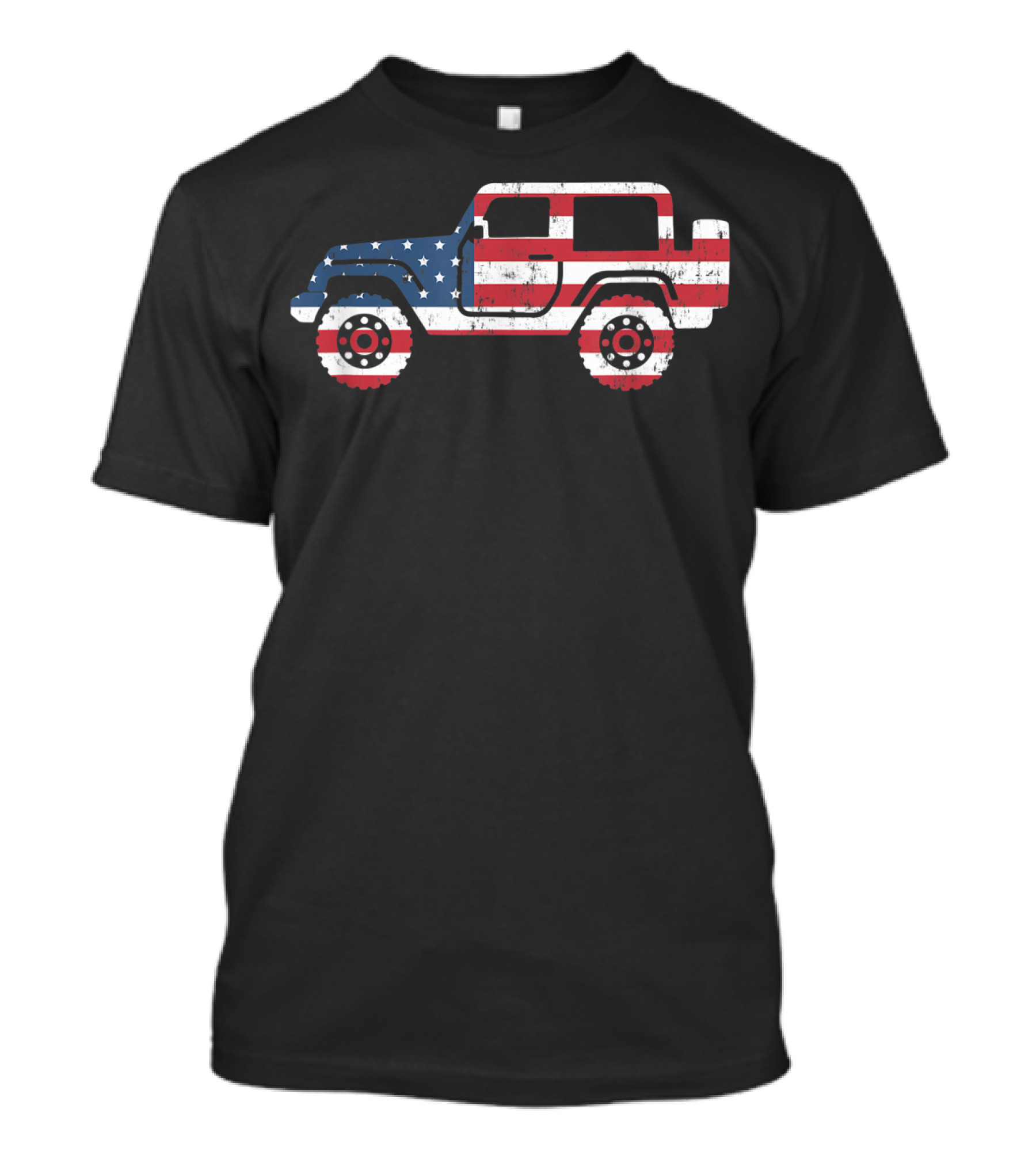 American Flag Jeep With Stars And Stripes For 4th Of July T-Shirt