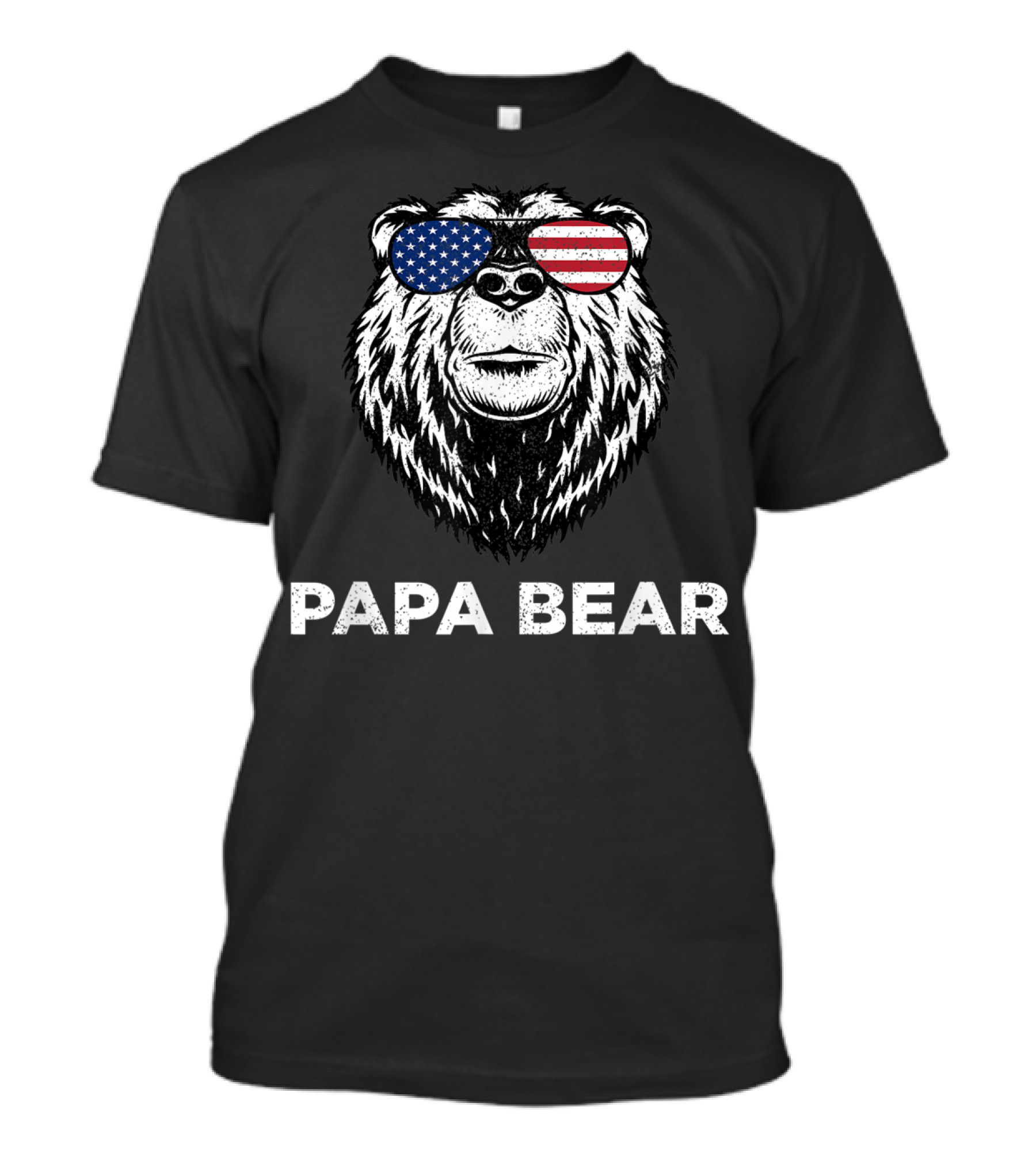 Papa Bear 4th Of July American Flag Sunglasses T-Shirt