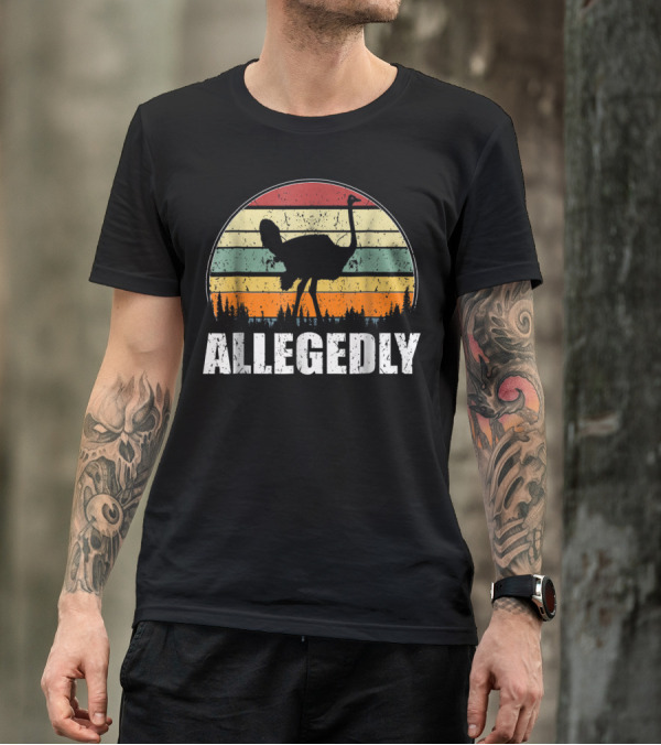 Allegedly Ostrich Retro Sunset T-Shirt