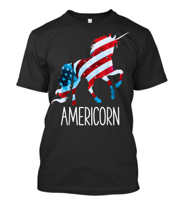 Americorn Patriotic Unicorn 4th Of July Merica T-Shirt