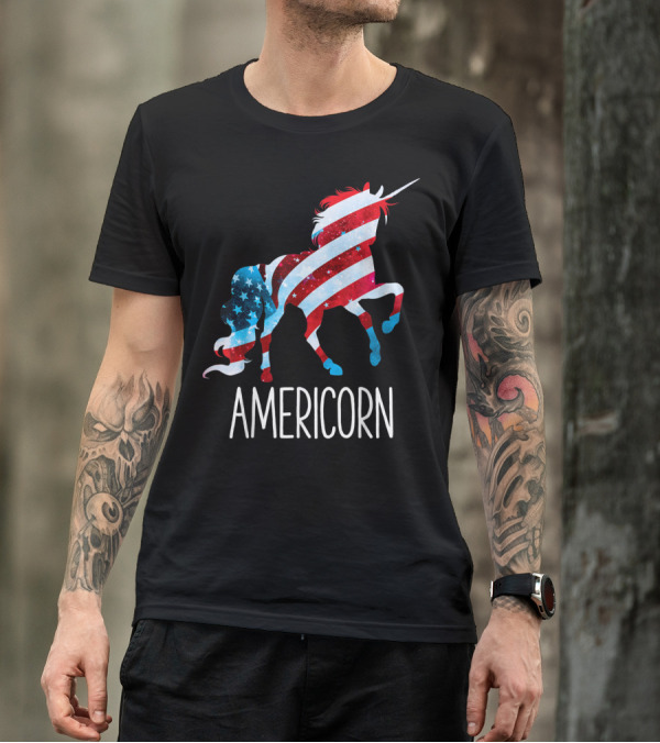 Americorn Patriotic Unicorn 4th Of July Merica T-Shirt