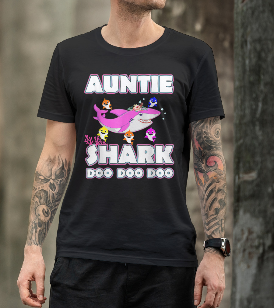 Auntie Shark Doo Doo Doo Cute Family Sharks T-Shirt