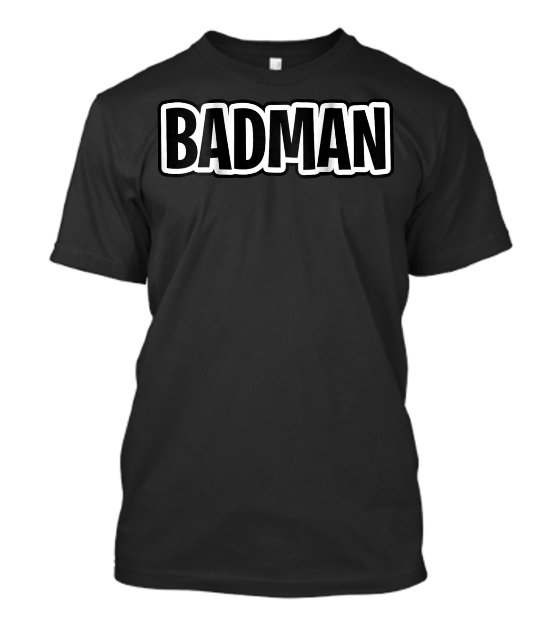 BADMAN Text Design Bold Impactful Typography T-Shirt