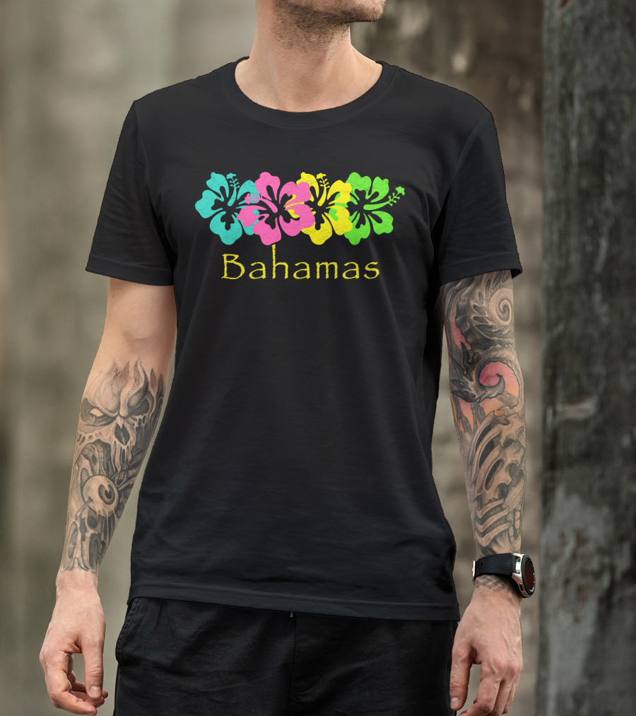 Bahamas Tropical Beach Hibiscus Travel Surf T-Shirt