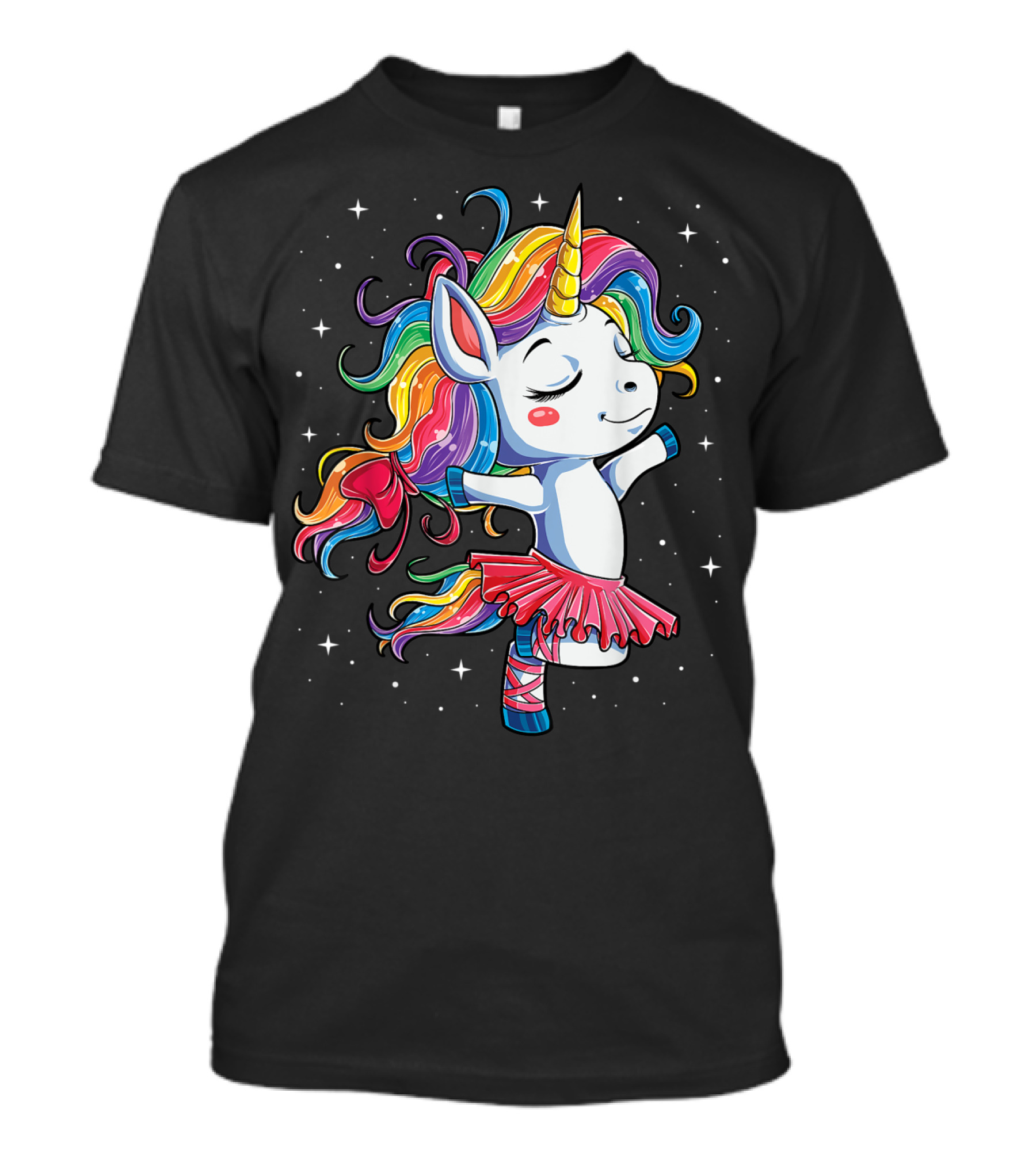 Ballet Dancing Rainbow Unicorn For Kids Girls T-Shirt